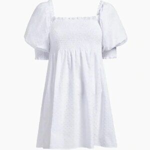 Hill House Home Athena Nap Dress S white Swiss dot
